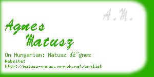 agnes matusz business card